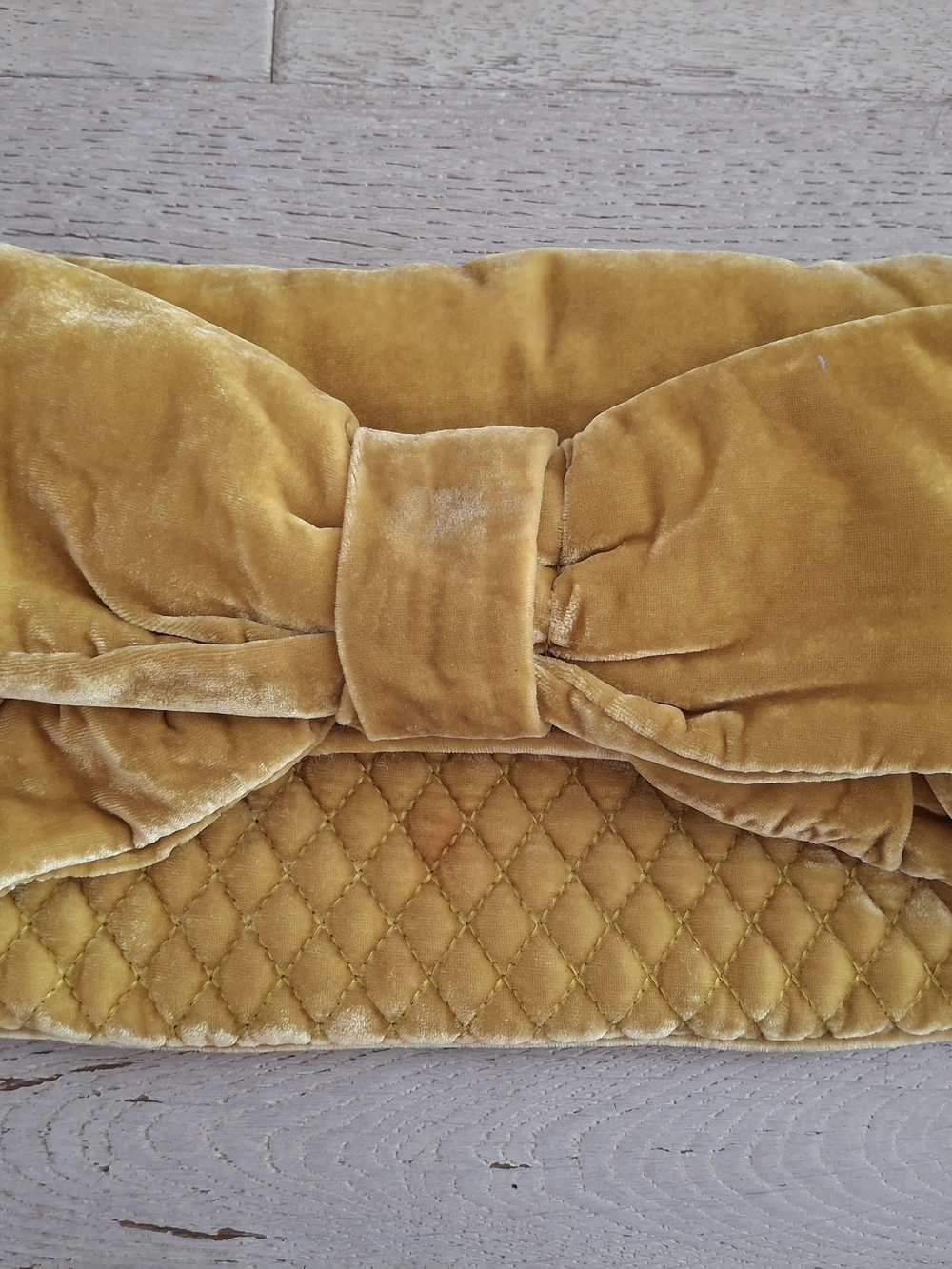 Vintage Y2K Juicy Couture Quilted Velvet Clutch in Yellow